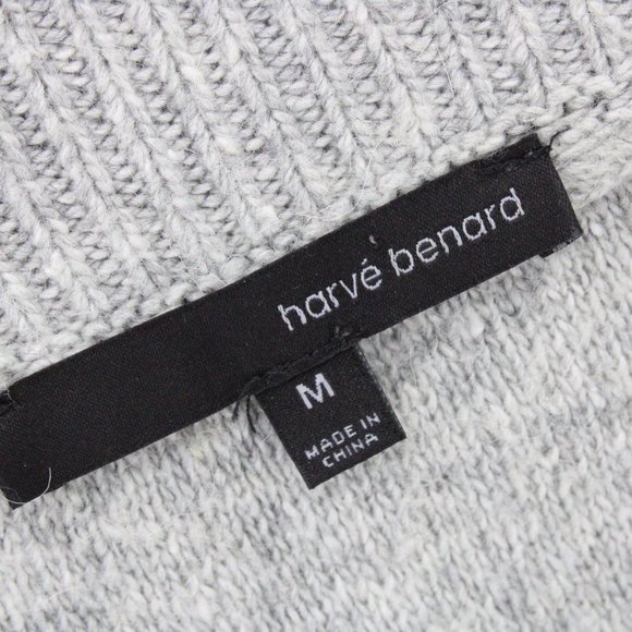 Harve Benard Womens Sweater Gray V Neck Long Sleeve Knit Cotton Medium M - Picture 4 of 7